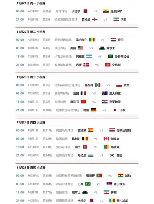 2022世界杯预选赛赛程